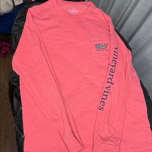 Vineyard Vines Coral Long Sleeve Pocket T